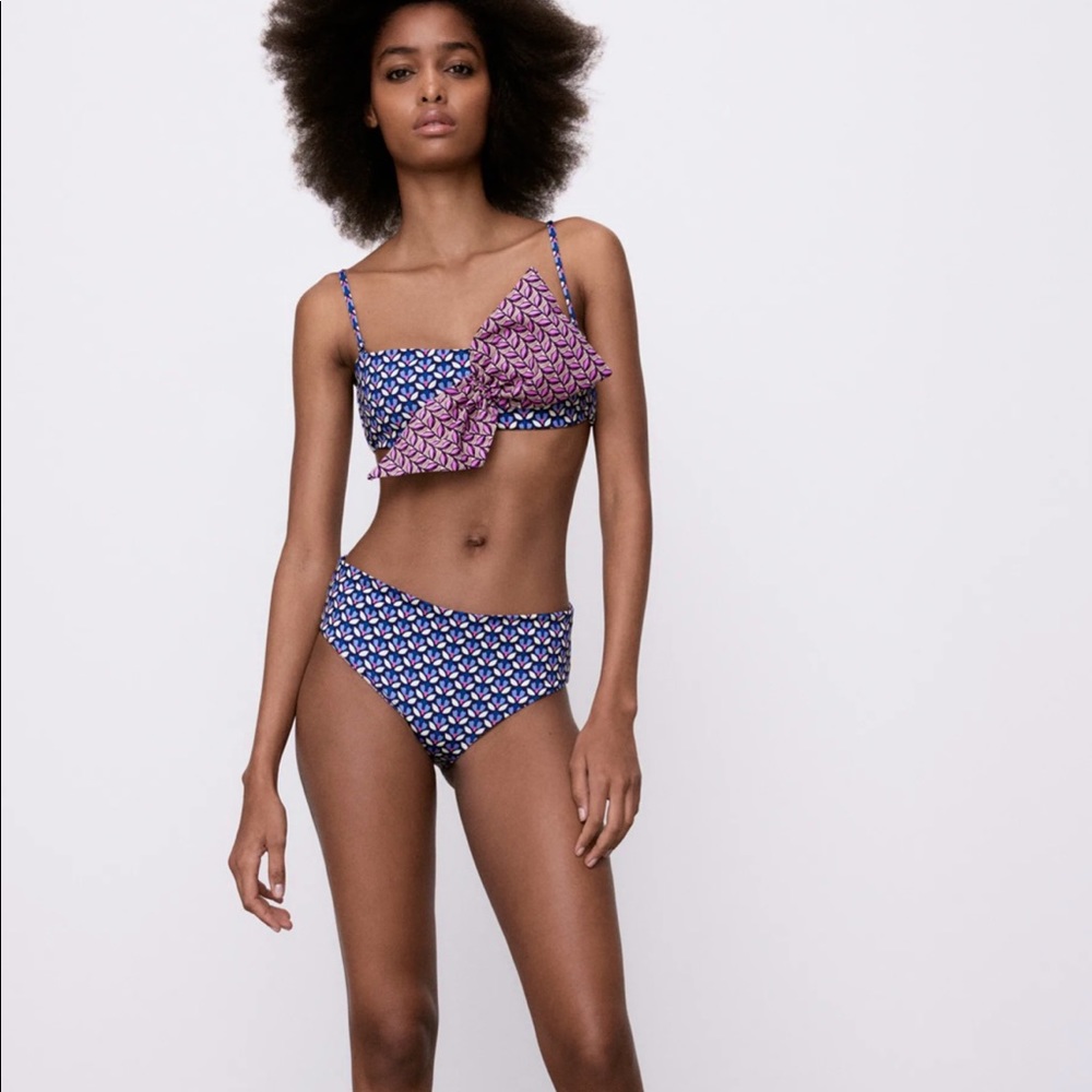 Zara bikini swimsuit tied printed